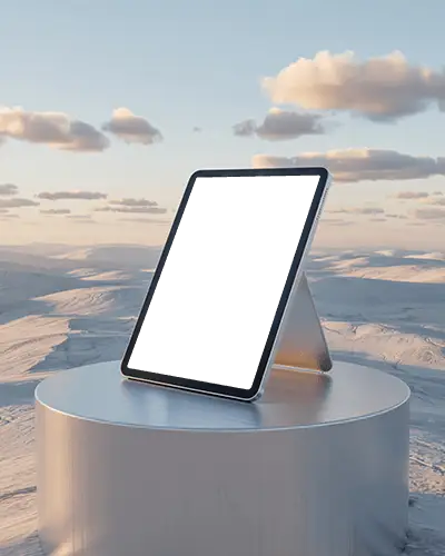 elegant-ipad-air-mockup-in-open-space-on-metallic-base-with-cloudy-skies-and-peaks