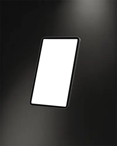 Ipad Air Floating Digital Mockup Under Spotlight On Dark Minimal Background