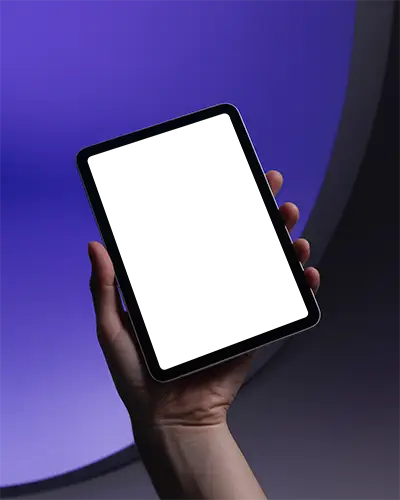 Hand Holding Ipad Mini Mockup For Digital Content Presentation With Minimalist Background