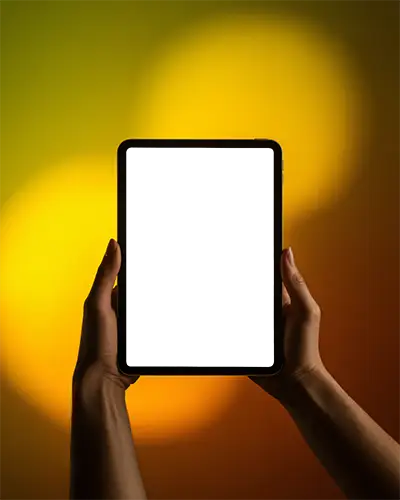 Person Holding Ipad Pro Mockup Empty Display Technology Innovation Touchscreen