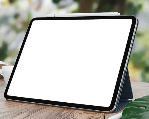 Flat Horizontal Ipad Mockup Outdoor Table Setting