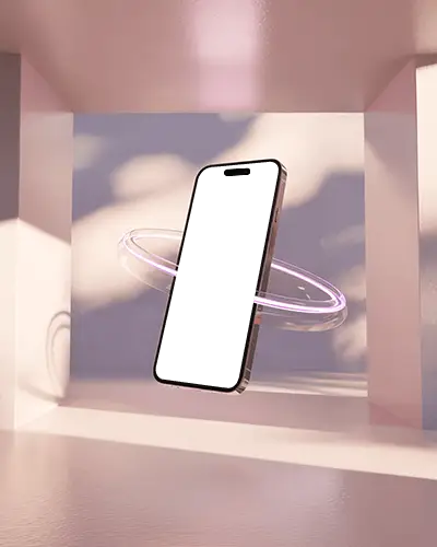 iphone-16-mockup-floating-in-soft-pink-display-box-with-glowing-light-ring-and-shadow-play