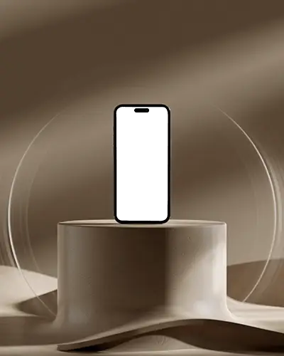 warm-aesthetic-iphone-16-pro-mockup-on-abstract-clay-base-with-subtle-spotlight-play
