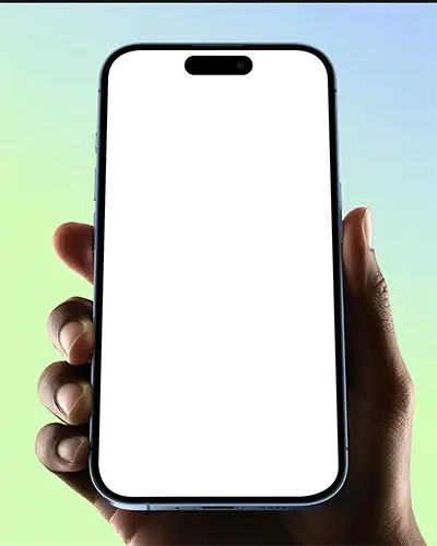 Hand Holding Iphone 15 Pro Mockup Showcasing Edge To Edge Screen With Blank Display For Design
