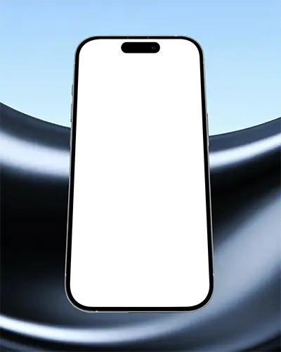 Iphone 14 Pro Mockup Floating On Smooth Curved Background For Display Presentations