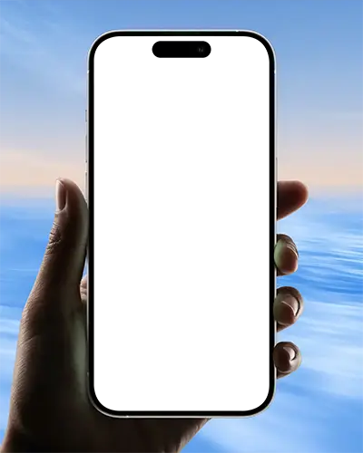 Iphone 15 Plus Mockup Front View Floating In Air For Digital Product Presentation