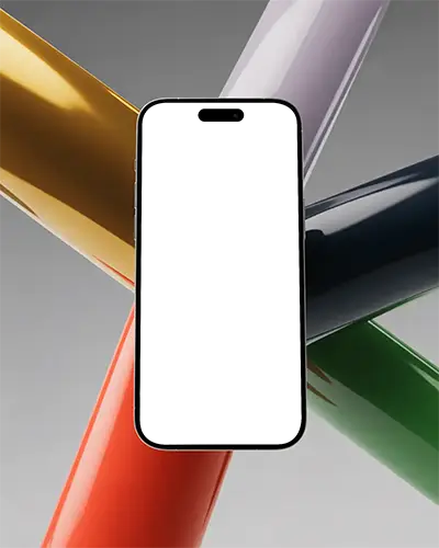 Iphone 15 Mockup Centered In Abstract 3d Environment For Ui Design