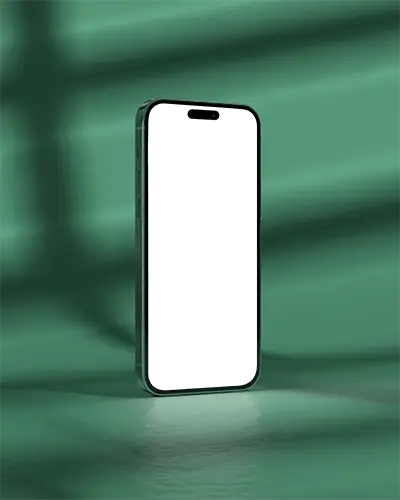 Minimal Iphone 16 Pro Mockup Front View In Modern Studio Environment For Ui Design