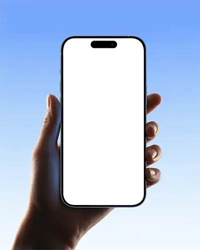 Handheld Iphone 15 Pro Mockup Front Facing For Mobile App And Website Preview