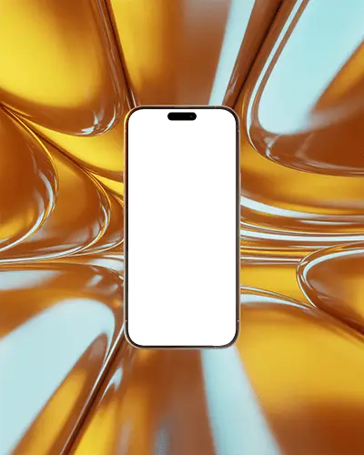 Centered Iphone 14 Pro Mockup In Abstract 3d Composition For Digital Product Display