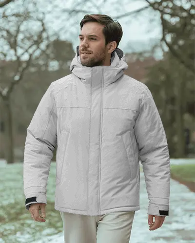 Warm Zip Up Mens Jacket Mockup With Functional Pockets And Modern Outdoor Casual Style