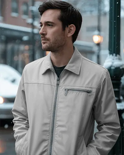 Classic Jacket Mockup For Men Modern Design With Functional Pockets And Zipper Closure