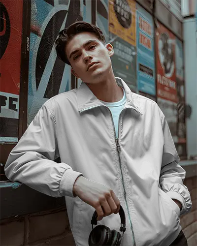 Urban Streetwear Jacket Mockup For Fashion Designers Modern Fit And Trendy Outerwear Style