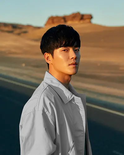 Outdoor Roadside Jacket Mockup Male Model Profile View Travel Inspired Setting And Storytelling Mood