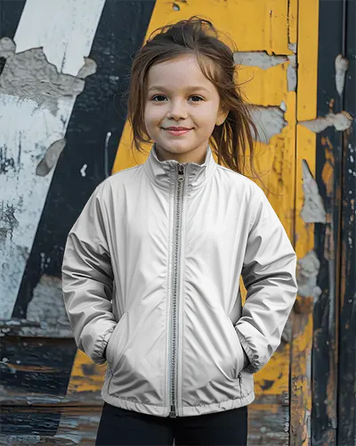 Casual Kids Wearable Jacket Mockup With Full Zippered Front And Relaxed Fit For Daily Adventures