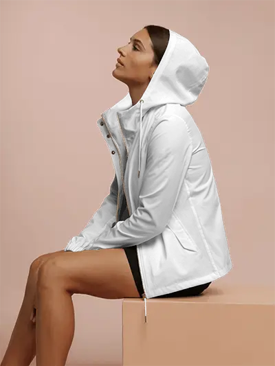 Stylish Hooded Fashion Jacket Mockup With Zipper And Pocket For Modern Outdoor Fashion