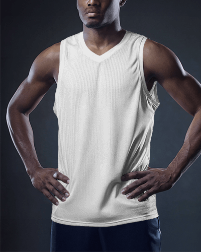 Athletic Blue Jersey Mockup Branded Epsa On Muscular Figure