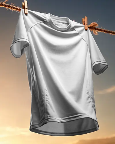 Premium Athletic Jersey Mockup Hanging On Rope Showcasing Sportswear Design Template