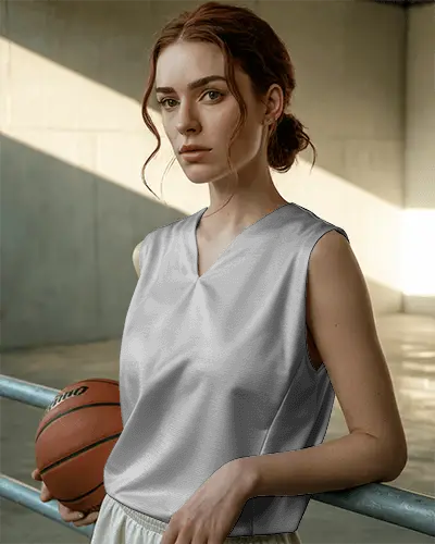 Sleeveless Sports Jersey Mockup For Basketball Training And Competitive Game Wear