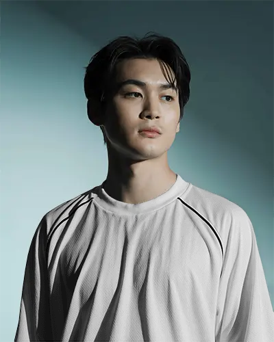 Modern Athlete Jersey Mockup With Calm Focused Portrait And Soft Studio Light