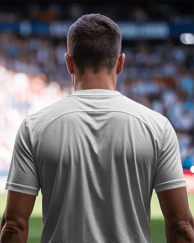 Stadium View Football Jersey Mockup Male Athlete Seen From Behind Before The Game