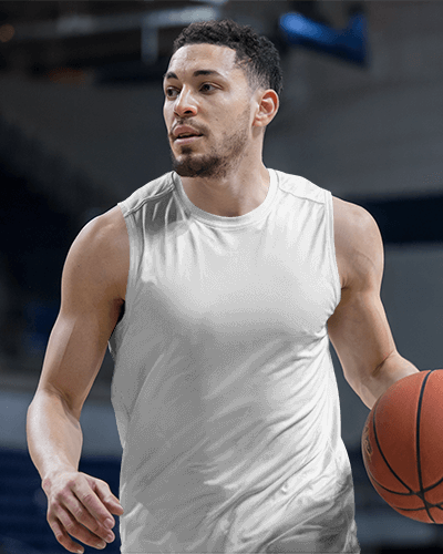 Basketball Court Jersey Mockup With Empowering Quote You Are Enough On Male Athlete