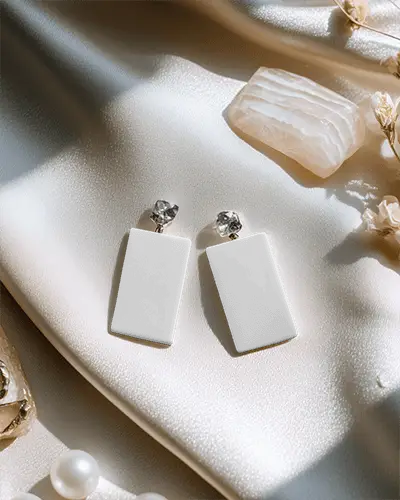 Elegant Rectangle Earrings With Stylish Top Gemstone Accessory Fashion For Any Outfit 0159