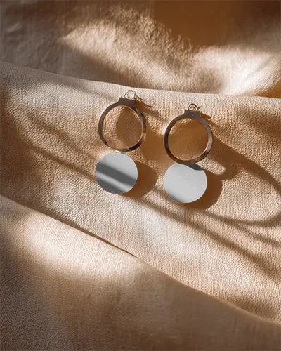 Elegant Circle Drop Earrings Jewelry Mockup For Modern Accessories Display And Promotion 0165