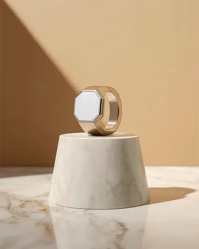 premium-octagon-ring-on-marble-pedestal-for-modern-jewelry-presentation