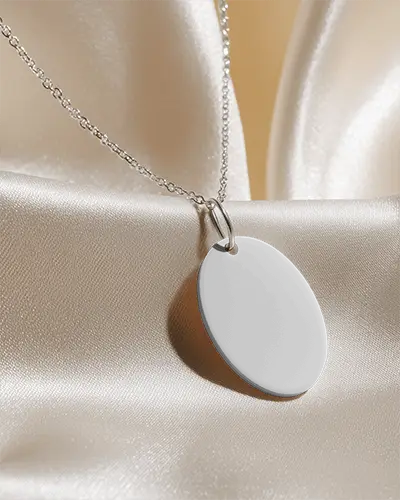 Elegant Round Medallion Necklace Mockup For Creative Jewelry Design Display And Branding