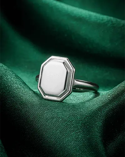 Unique Octagon Ring Mockup Simple Banded Design Fashionable Jewelry For Gift Or Personal Use