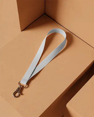 Custom Lanyard Mockup For Branding And Promotional Events With Metal Clasp Design Display