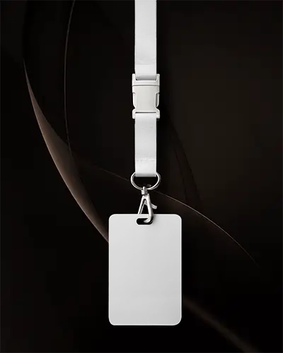 Premium Lanyard Mockup With Detachable Clip And Id Badge Slot For Easy Access And Secure Holding