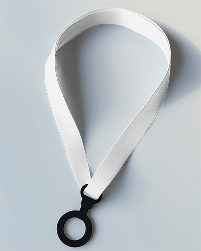 Lanyard Mockup With Black Ring On Light Surface Soft Shadows And Clean Modern Look 018