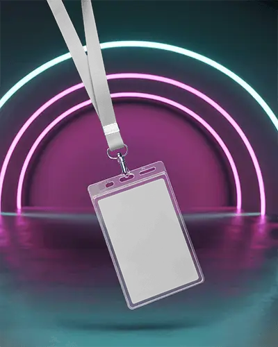 realistic-customizable-lanyard-id-card-mockup-with-neon-arch-background-showcase-design