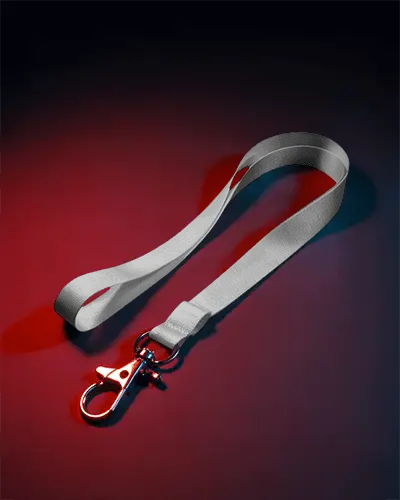 Dramatic Lanyard Mockup On Dark Background With Red And Blue Studio Lighting Modern Look