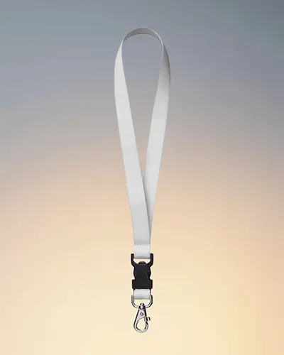 Elegant Lanyard Mockup Suspended On Soft Gradient Background With Balanced Light