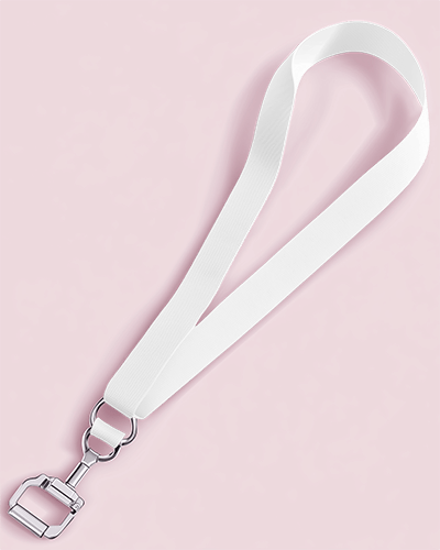 Lanyard Mockup With Premium Metal Buckle On Soft Pink Background Modern And Stylish Presentation 023