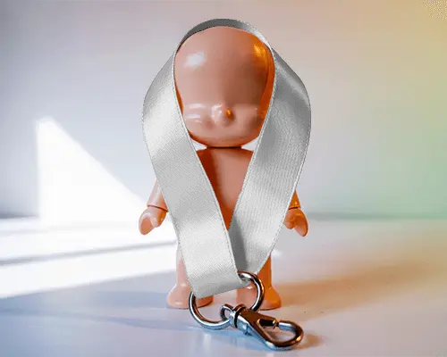 Sleek And Durable Satin Neck Lanyard Mockup With Strong Metal Hook For Keycard Or Id Holders