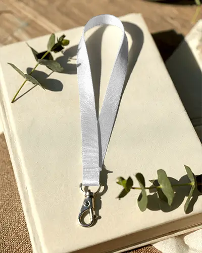 Sleek Minimalist Lanyard Mockup With Metal Clip Ideal For Id Badge And Accessory Carrying