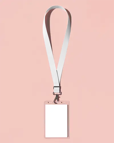 Customizable Lanyard Mockup With Clear Badge Holder For Office Events And Conference Identification