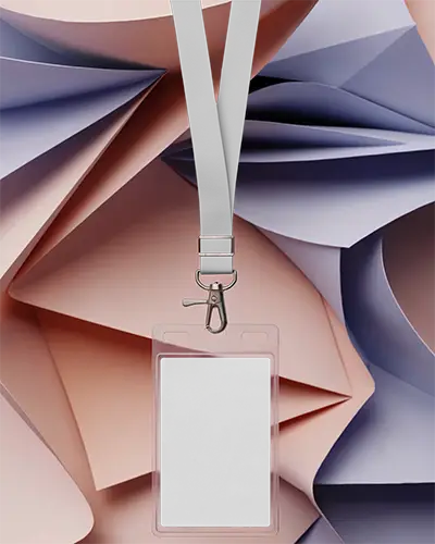 Customizable Lanyard Mockup Id Badge Holder With Detachable Clip For Business Events And Conferences