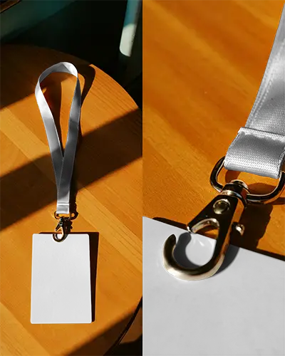 High Quality Custom Lanyard Mockup With Metal Clip For Promotional Events And Id Cards Usage