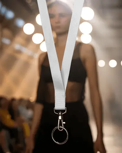 Customizable Lanyard Mockup With Swivel Clip Keyring For Personalized Brand Promotion