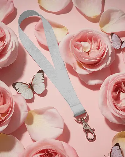 Premium Quality Customizable Lanyard Mockup With Metal Clip For Keycards And Badges Display