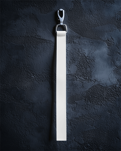 Lanyard Mockup With Premium Metal Clip On Dark Blue Textured Background Luxurious And Minimalist Design 029