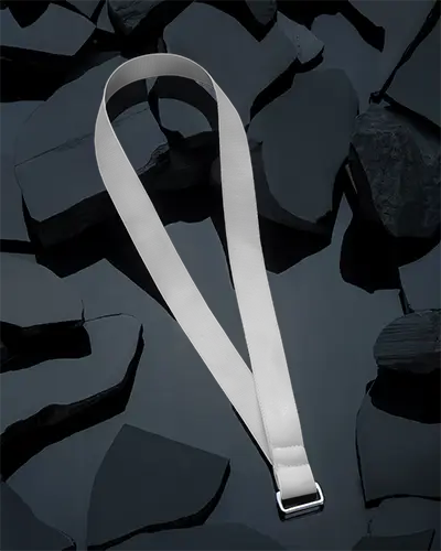 Professional Lanyard Mockup Featuring Simple Flat Design Metal Attachment For Promotional Products