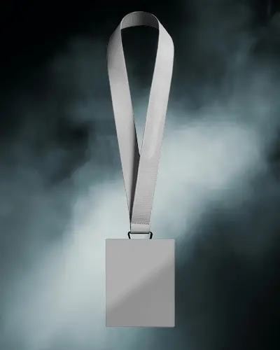 Stylish Lanyard Mockup Featuring Strong Fabric And Reliable Metal Clip Design