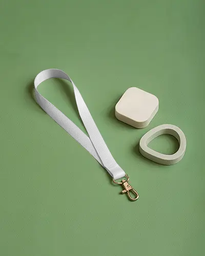 Sleek Minimalist Lanyard Mockup With Metal Clip For Badge Or Id Card