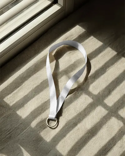 Custom Lanyard Mockup Flat Lay With Natural Light Perfect For Branding Presentations